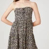 Ditsy Floral Strapless Mini Dress