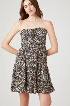 Ditsy Floral Strapless Mini Dress