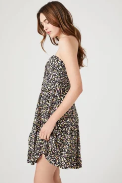 Ditsy Floral Strapless Mini Dress