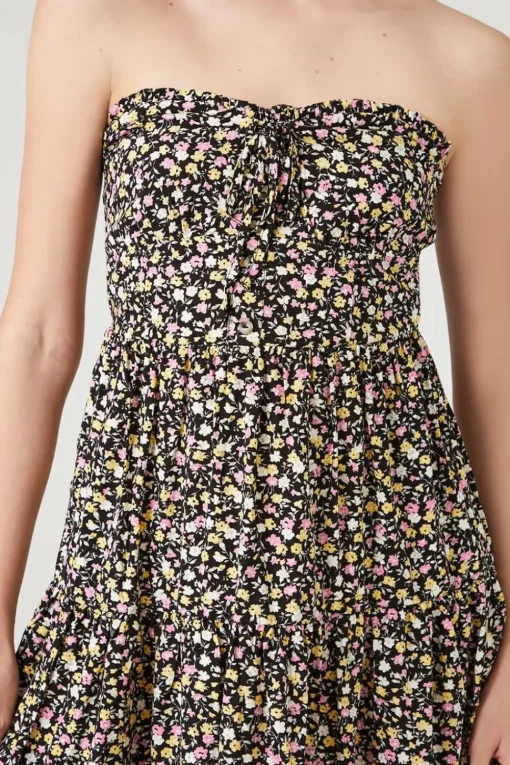 Ditsy Floral Strapless Mini Dress