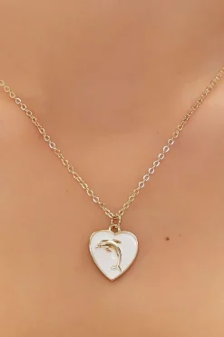 Dolphin Heart Pendant Necklace