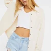 Dolphin-Hem Buttoned Shacket