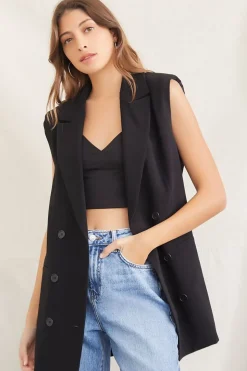 Double-Breasted Blazer Vest