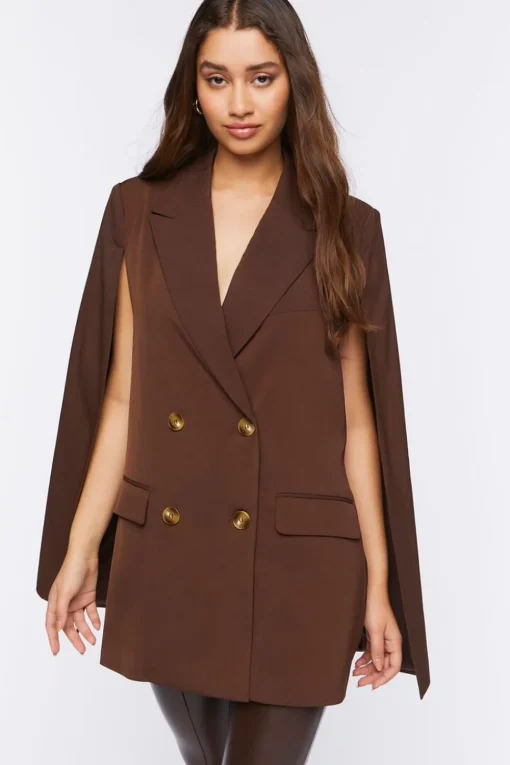 Double-Breasted Cloak Blazer