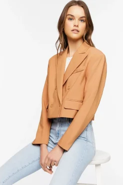 Double-Breasted Cropped Blazer