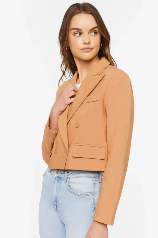 Double-Breasted Cropped Blazer