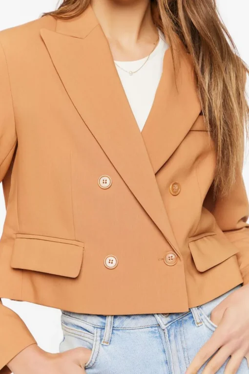Double-Breasted Cropped Blazer
