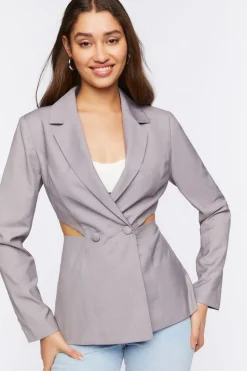 Double-Breasted Cutout Blazer
