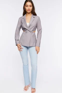 Double-Breasted Cutout Blazer