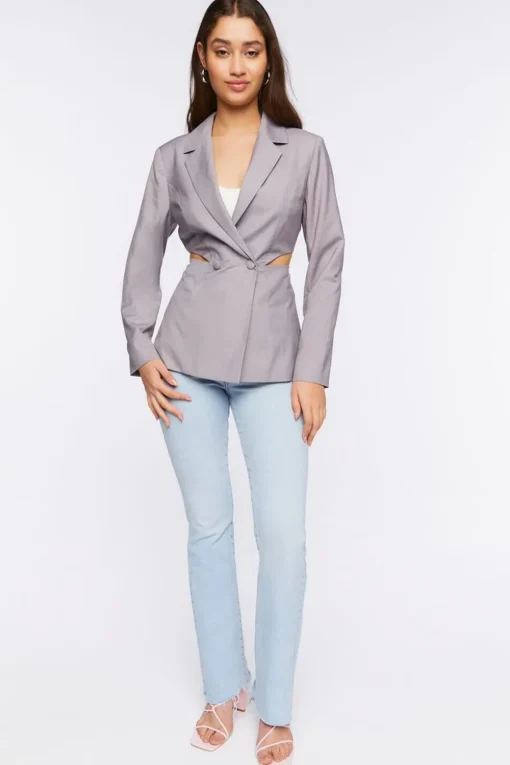 Double-Breasted Cutout Blazer