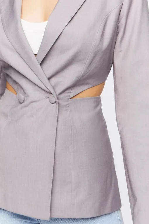 Double-Breasted Cutout Blazer