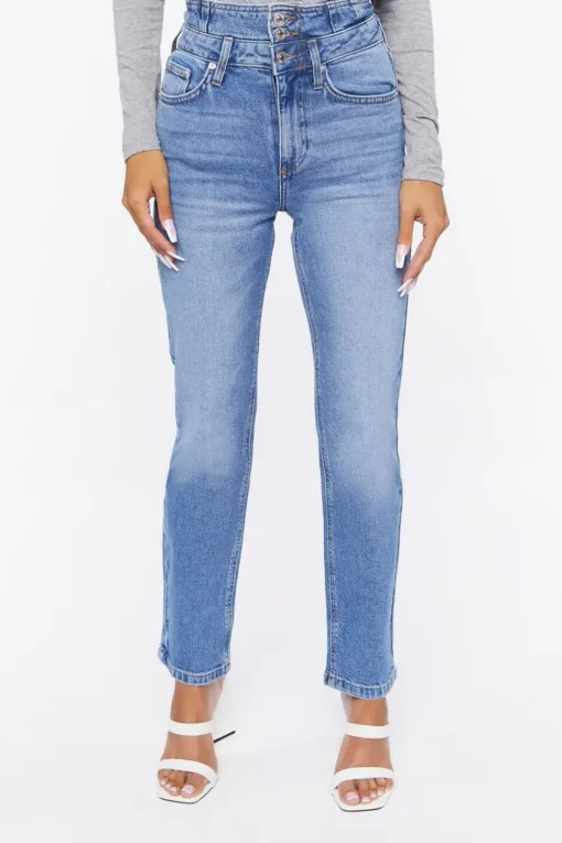 Double-Waisted Long Jeans