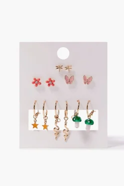 Dragonfly Stud & Drop Earring Set