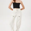 Drawstring Cargo Denim Joggers