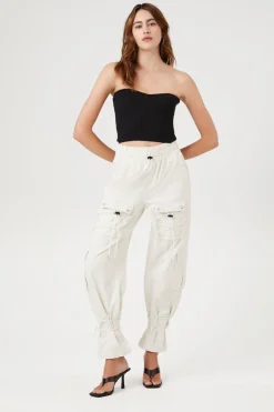 Drawstring Cargo Denim Joggers