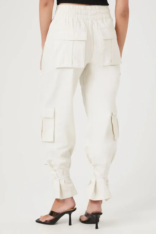 Drawstring Cargo Denim Joggers