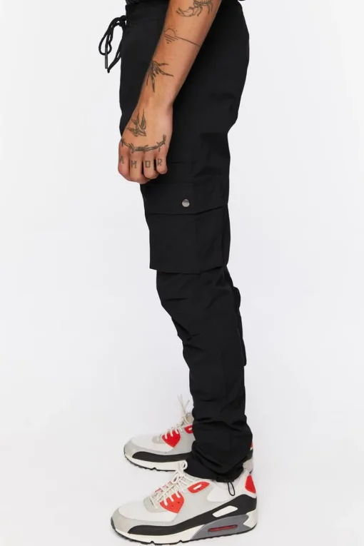 Drawstring Cargo Slim-Fit Pants