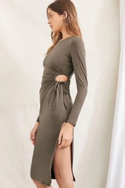 Drawstring Cutout Dress
