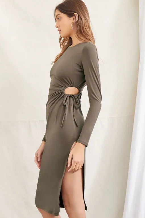 Drawstring Cutout Dress