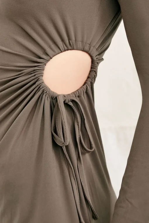 Drawstring Cutout Dress