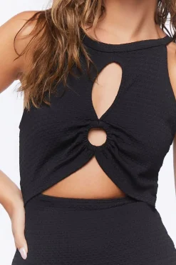 Drawstring Cutout Mini Dress