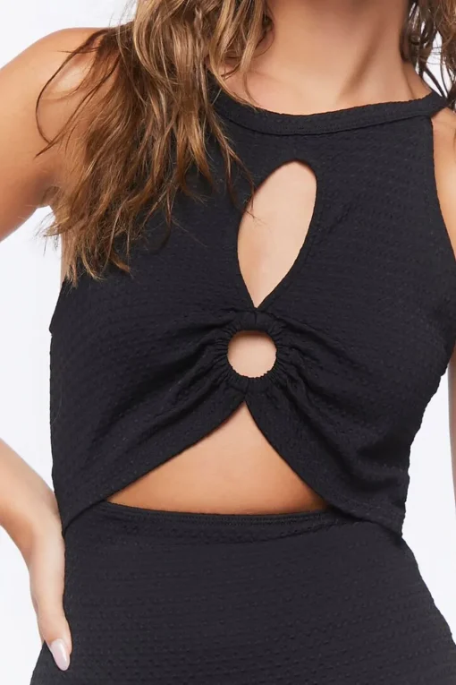 Drawstring Cutout Mini Dress