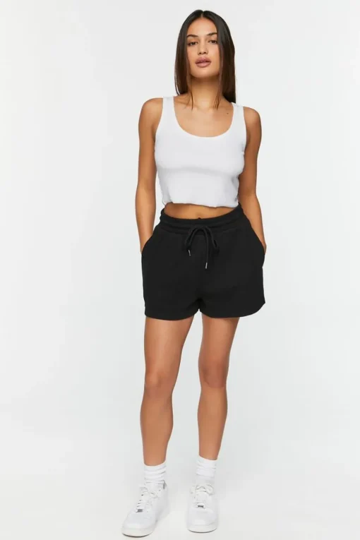 Drawstring Vented-Hem Shorts