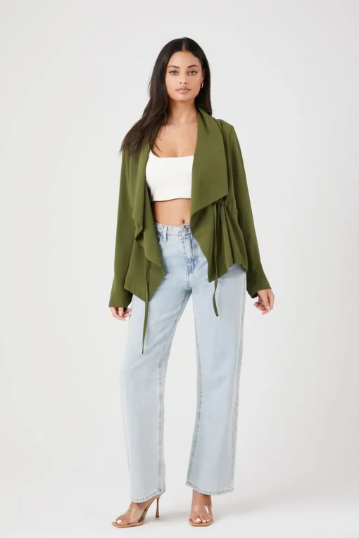 Drawstring Waterfall Jacket