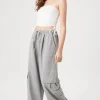 Drawstring Wide-Leg Cargo Pants