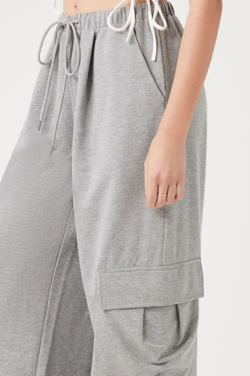 Drawstring Wide-Leg Cargo Pants