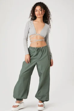 Drawstring Wide-Leg Joggers