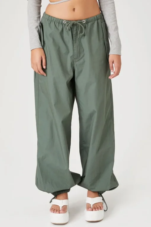 Drawstring Wide-Leg Joggers