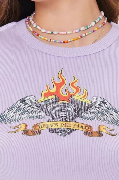 Drive Me Mad Graphic Cropped Tee