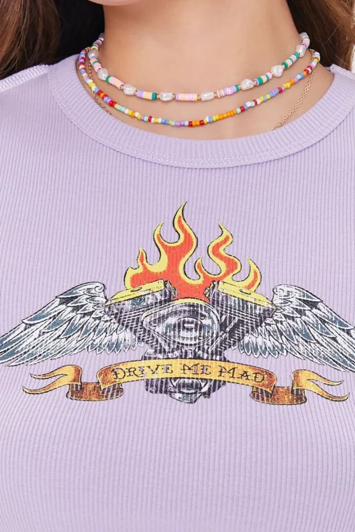Drive Me Mad Graphic Cropped Tee