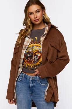Drop-Sleeve Button-Front Shacket