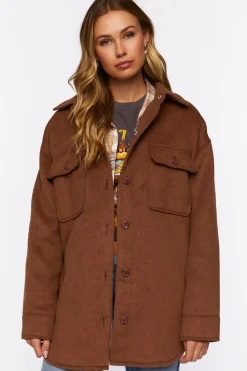 Drop-Sleeve Button-Front Shacket