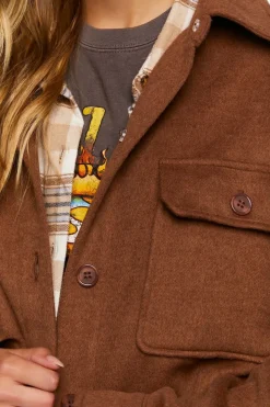 Drop-Sleeve Button-Front Shacket