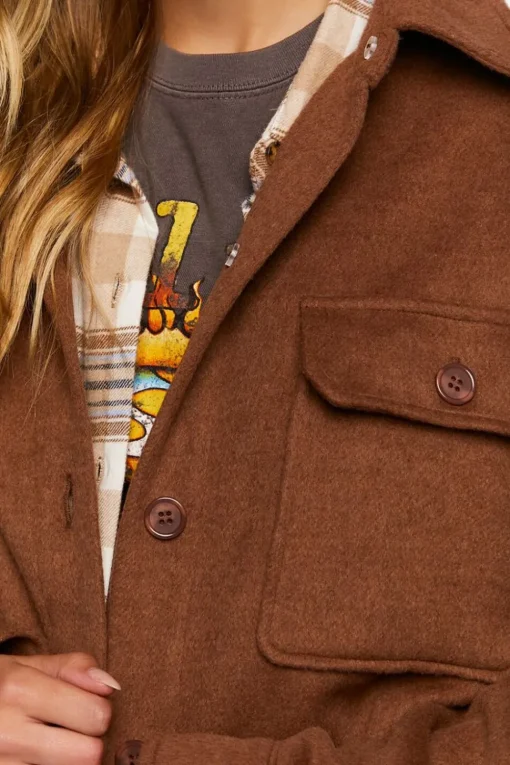 Drop-Sleeve Button-Front Shacket