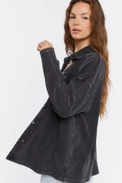 Drop-Sleeve Button-Up Shacket