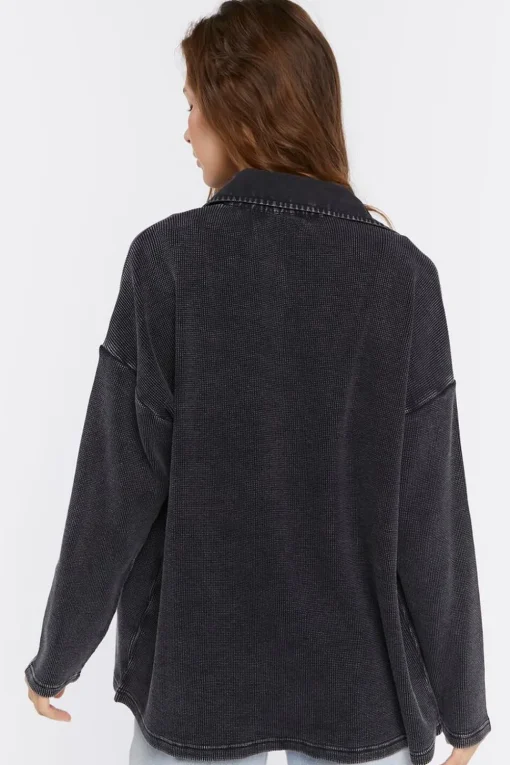 Drop-Sleeve Button-Up Shacket