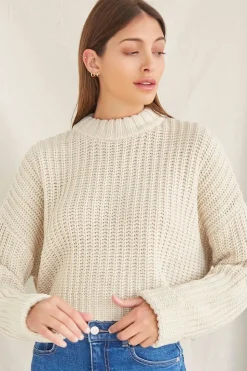 Drop-Sleeve Crew Sweater