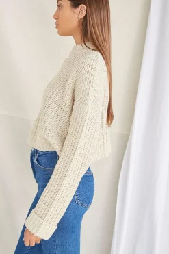 Drop-Sleeve Crew Sweater