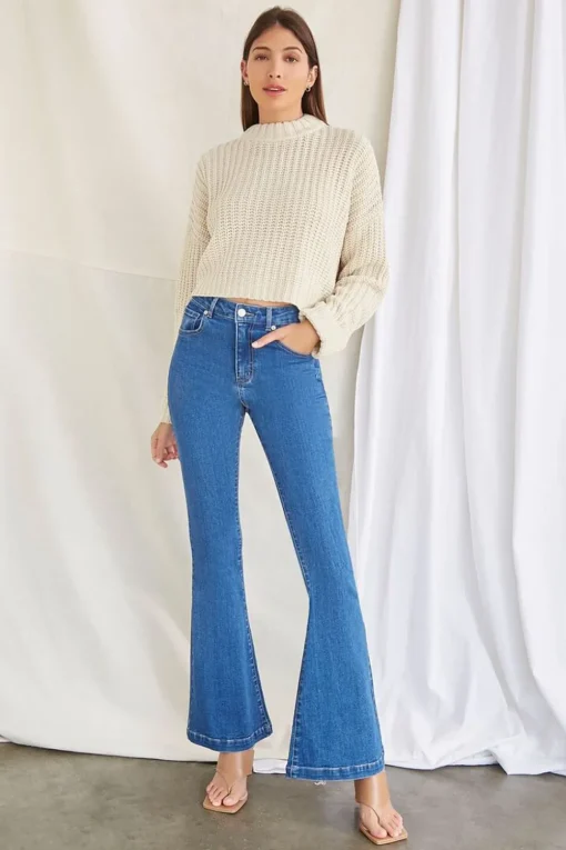 Drop-Sleeve Crew Sweater