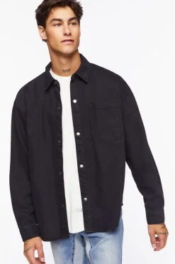Drop-Sleeve Snap-Button Shirt