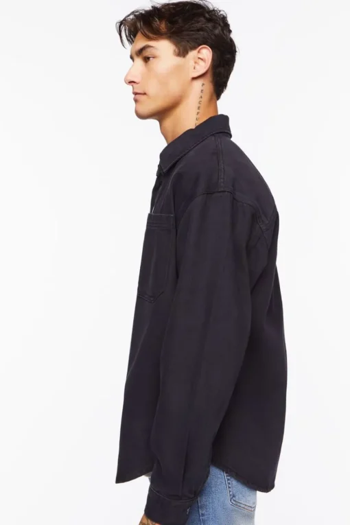 Drop-Sleeve Snap-Button Shirt
