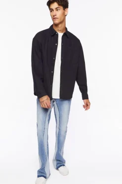 Drop-Sleeve Snap-Button Shirt