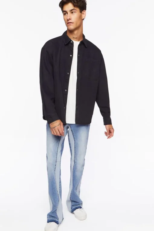 Drop-Sleeve Snap-Button Shirt