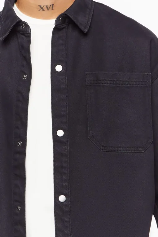 Drop-Sleeve Snap-Button Shirt