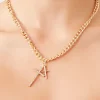 Dual Cross Curb Chain Necklace