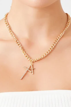 Dual Cross Curb Chain Necklace